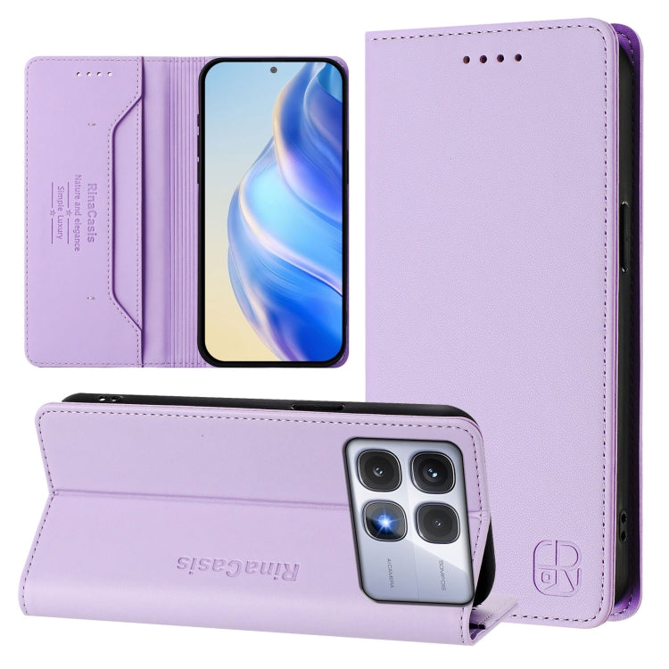 RC01 Dual-Folded Magnetic Suction RFID Leather Phone Case, For Redmi Note 14 4G 164.84mm EU Version, For Redmi K80 / K80 Pro, For Redmi Note 14 Pro 4G, For Redmi Note 14 4G 163.25mm, For Redmi Note 14 5G, For Redmi 14C 4G / 14R 5G Global               ...