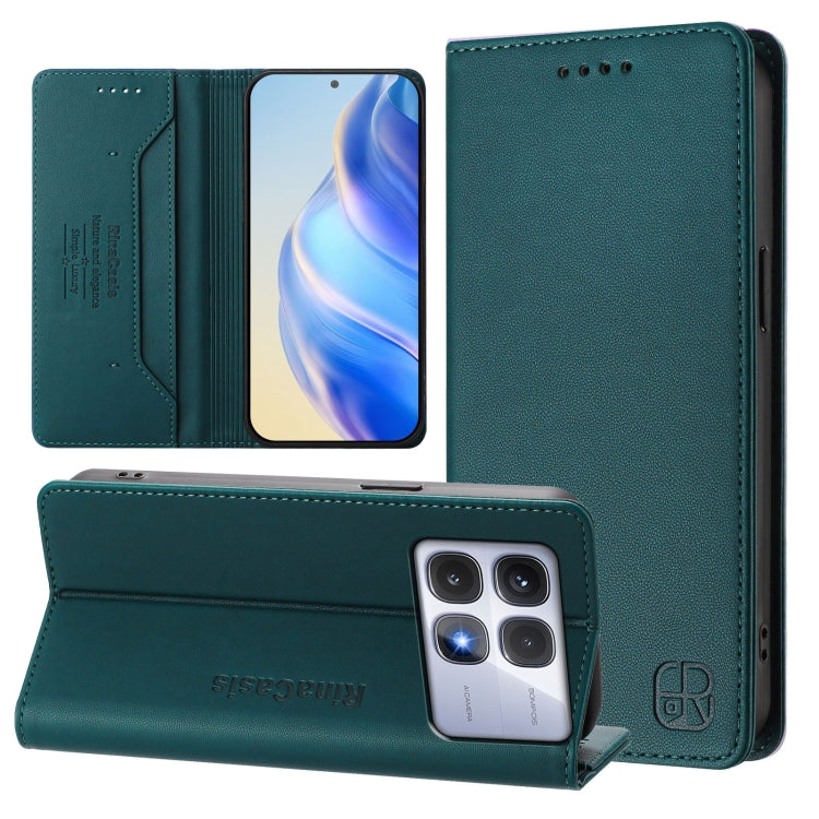 RC01 Dual-Folded Magnetic Suction RFID Leather Phone Case, For Redmi Note 14 4G 164.84mm EU Version, For Redmi K80 / K80 Pro, For Redmi Note 14 Pro 4G, For Redmi Note 14 4G 163.25mm, For Redmi Note 14 5G, For Redmi 14C 4G / 14R 5G Global               ...