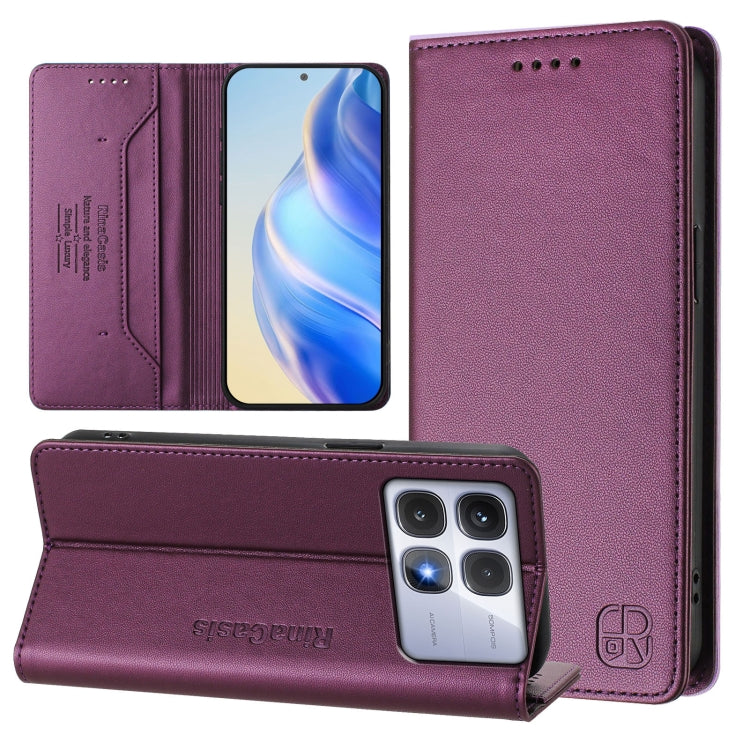 RC01 Dual-Folded Magnetic Suction RFID Leather Phone Case, For Redmi Note 14 4G 164.84mm EU Version, For Redmi K80 / K80 Pro, For Redmi Note 14 Pro 4G, For Redmi Note 14 4G 163.25mm, For Redmi Note 14 5G, For Redmi 14C 4G / 14R 5G Global               ...