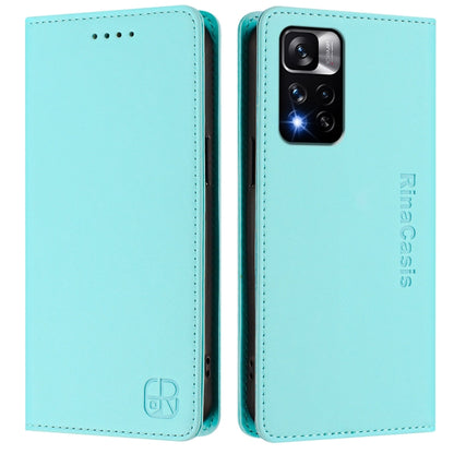 RC01 Dual-Folded Magnetic Suction RFID Leather Phone Case, For Redmi Note 11 Pro+ 5G European, For Redmi Note 10 5G / Note 10T 5G, For Redmi Note 10 4G / Note 10S 4G, For Redmi Note 10 Pro 4G / Note 10 Pro Max, For Redmi K40 / K40 Pro