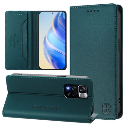 RC01 Dual-Folded Magnetic Suction RFID Leather Phone Case, For Redmi Note 11 Pro+ 5G European, For Redmi Note 10 5G / Note 10T 5G, For Redmi Note 10 4G / Note 10S 4G, For Redmi Note 10 Pro 4G / Note 10 Pro Max, For Redmi K40 / K40 Pro