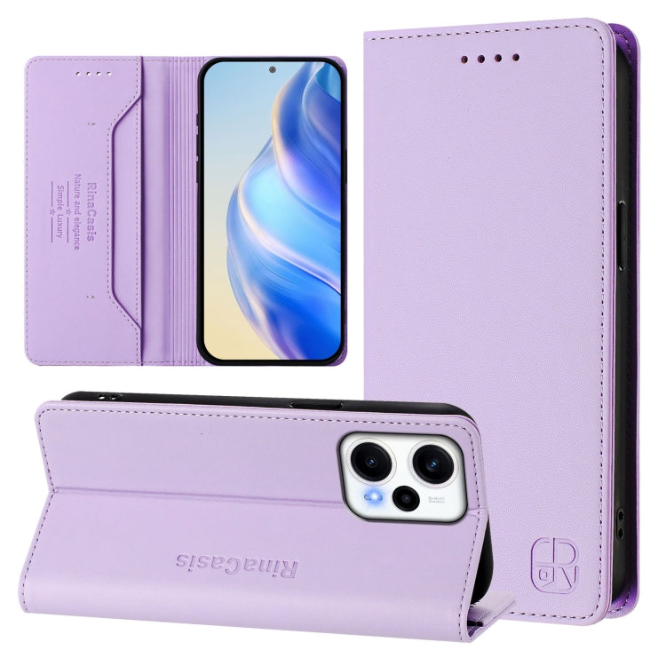 RC01 Dual-Folded Magnetic Suction RFID Leather Phone Case, For Redmi 13C 5G / 4G Global, For Redmi Note 13 5G Global, For Redmi Note 13 Pro+ 5G Global, For Redmi K60 Ultra / Xiaomi 13T / 13T Pro, For Redmi 12 5G / 4G Global / Note 12R                  ...