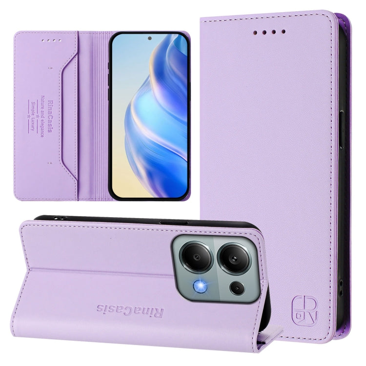RC01 Dual-Folded Magnetic Suction RFID Leather Phone Case, For Redmi Note 14 4G 164.84mm EU Version, For Redmi K80 / K80 Pro, For Redmi Note 14 Pro 4G, For Redmi Note 14 4G 163.25mm, For Redmi Note 14 5G, For Redmi 14C 4G / 14R 5G Global               ...
