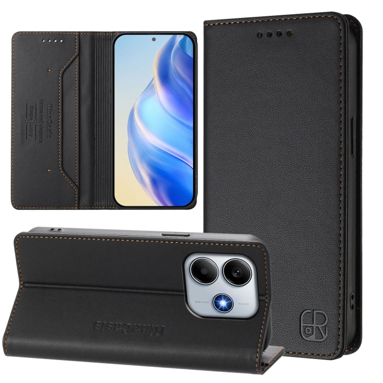 RC01 Dual-Folded Magnetic Suction RFID Leather Phone Case, For Redmi Note 14 4G 164.84mm EU Version, For Redmi K80 / K80 Pro, For Redmi Note 14 Pro 4G, For Redmi Note 14 4G 163.25mm, For Redmi Note 14 5G, For Redmi 14C 4G / 14R 5G Global               ...