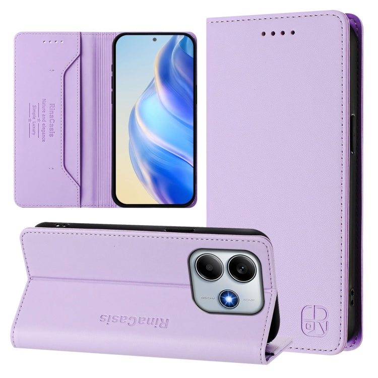 RC01 Dual-Folded Magnetic Suction RFID Leather Phone Case, For Redmi Note 14 4G 164.84mm EU Version, For Redmi K80 / K80 Pro, For Redmi Note 14 Pro 4G, For Redmi Note 14 4G 163.25mm, For Redmi Note 14 5G, For Redmi 14C 4G / 14R 5G Global               ...