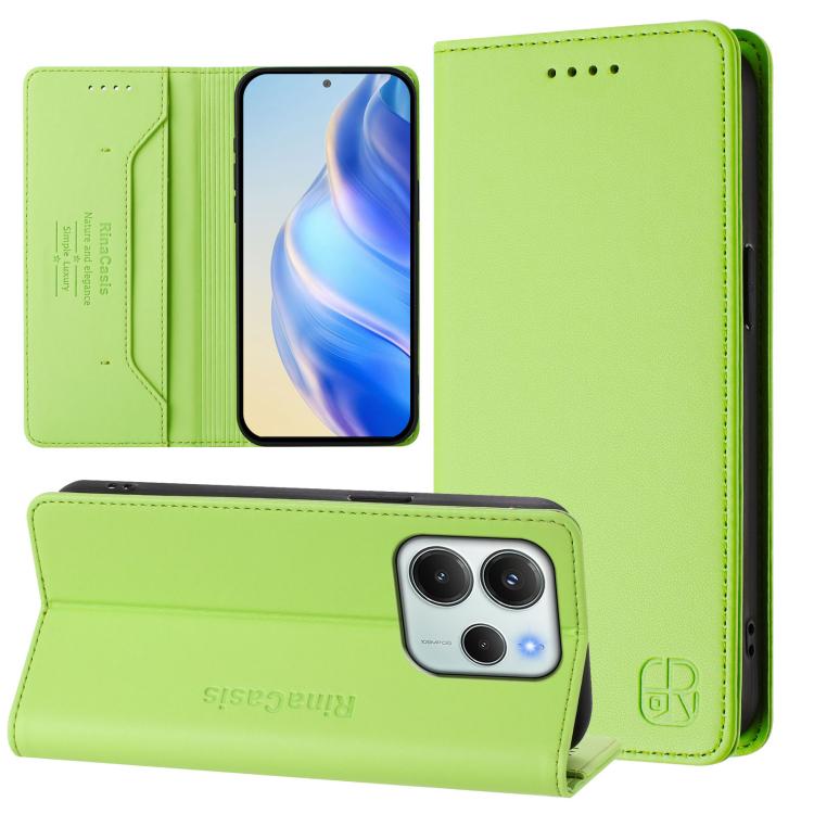 RC01 Dual-Folded Magnetic Suction RFID Leather Phone Case, For Redmi Note 14 4G 164.84mm EU Version, For Redmi K80 / K80 Pro, For Redmi Note 14 Pro 4G, For Redmi Note 14 4G 163.25mm, For Redmi Note 14 5G, For Redmi 14C 4G / 14R 5G Global               ...