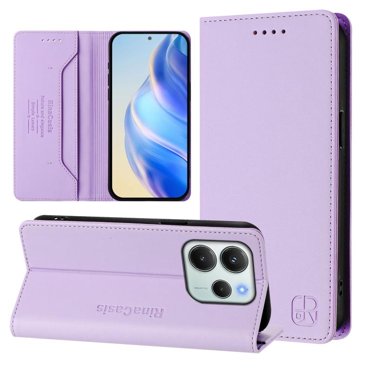 RC01 Dual-Folded Magnetic Suction RFID Leather Phone Case, For Redmi Note 14 4G 164.84mm EU Version, For Redmi K80 / K80 Pro, For Redmi Note 14 Pro 4G, For Redmi Note 14 4G 163.25mm, For Redmi Note 14 5G, For Redmi 14C 4G / 14R 5G Global               ...