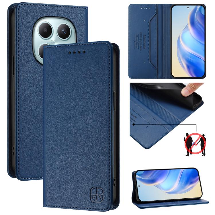 RC01 Dual-Folded Magnetic Suction RFID Leather Phone Case, For Redmi A7 / A5 171mm / Poco C71 4G, For Redmi K90 Max 5G, For Redmi A7 Pro 171mm / Poco C81 / C85x 5G, For Redmi 15a 5G Global, For Redmi Turbo 5 Max / Poco X8 Pro Max                       ...