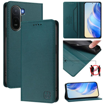 RC01 Dual-Folded Magnetic Suction RFID Leather Phone Case, For Redmi A7 / A5 171mm / Poco C71 4G, For Redmi K90 Max 5G, For Redmi A7 Pro 171mm / Poco C81 / C85x 5G, For Redmi 15a 5G Global, For Redmi Turbo 5 Max / Poco X8 Pro Max                       ...