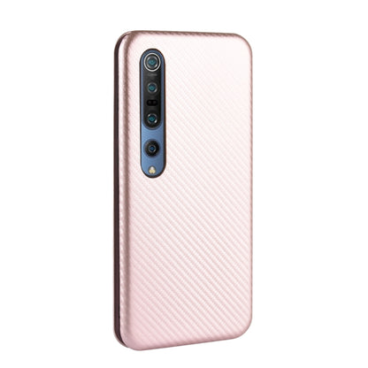 Pink phone case with carbon-fiber texture and camera cutouts, back view