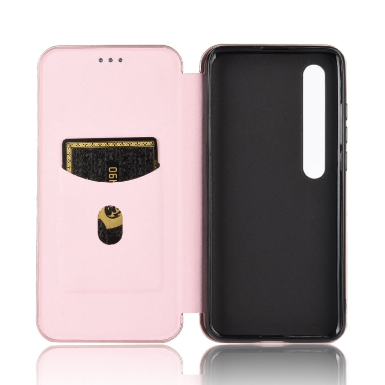 Pink flip case with card slot and black back cover, magnetic closure detail