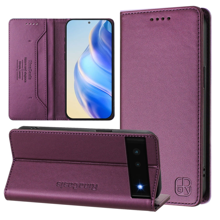 RC01 Dual-Folded Magnetic Suction RFID Leather Phone Case, For Google Pixel 7 Pro, For Google Pixel 7, For Google Pixel 6a, For Google Pixel 6 Pro, For Google Pixel 6, For Google Pixel 5a