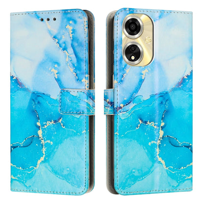 Painted Marble Pattern Leather Phone Case, For OPPO A59 5G Global
