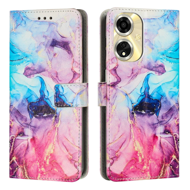 Painted Marble Pattern Leather Phone Case, For OPPO A59 5G Global