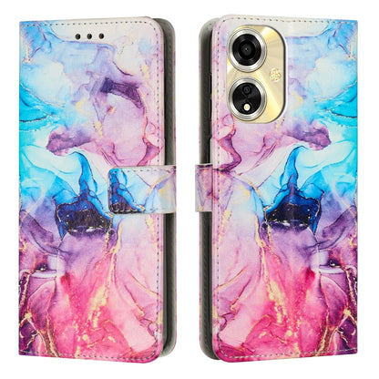 Painted Marble Pattern Leather Phone Case, For OPPO A59 5G Global