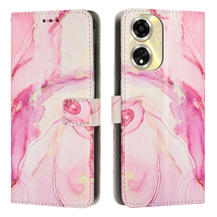 Painted Marble Pattern Leather Phone Case, For OPPO A59 5G Global