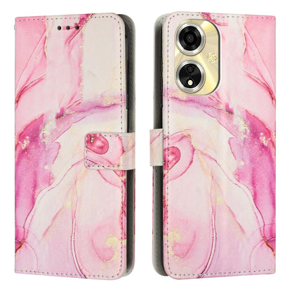 Painted Marble Pattern Leather Phone Case, For OPPO A59 5G Global