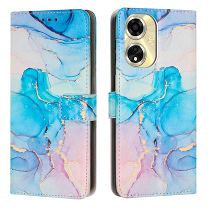 Painted Marble Pattern Leather Phone Case, For OPPO A59 5G Global