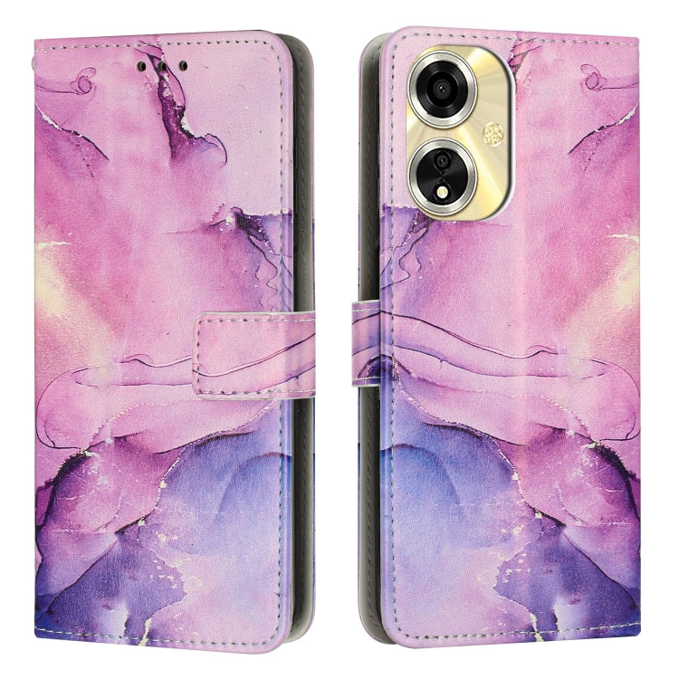 Painted Marble Pattern Leather Phone Case, For OPPO A59 5G Global