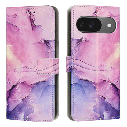 Painted Marble Pattern Leather Phone Case, For Google Pixel 11a, For Google Pixel 11 Pro XL, For Google Pixel 11 / 11 Pro, For Google Pixel 10a, For Google Pixel 9A, For Google Pixel 9 Pro XL, For Google Pixel 9, For Google Pixel 8A