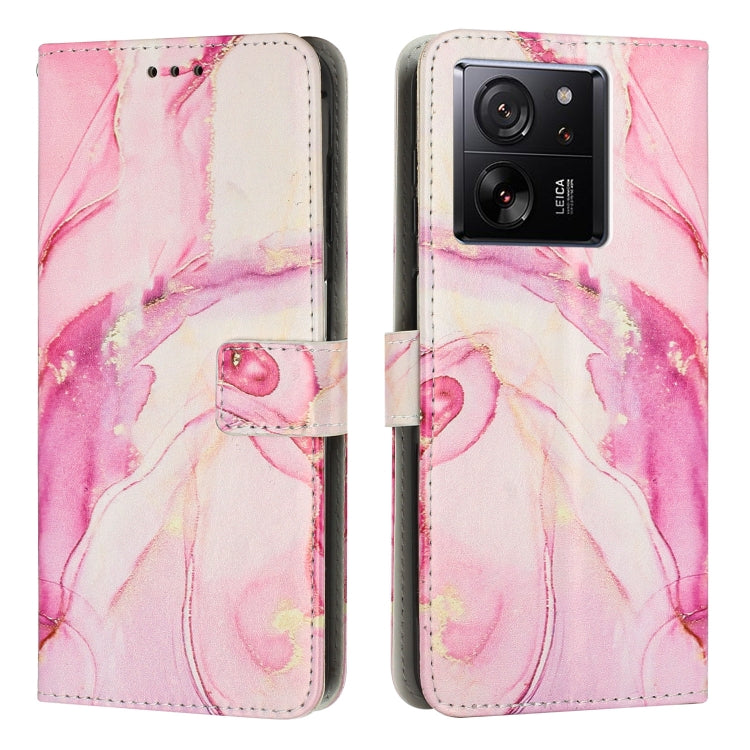 Painted Marble Pattern Leather Phone Case, For Xiaomi 13T / 13T Pro
