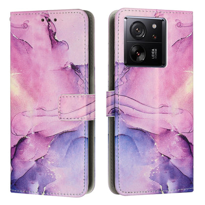 Painted Marble Pattern Leather Phone Case, For Xiaomi 13T / 13T Pro