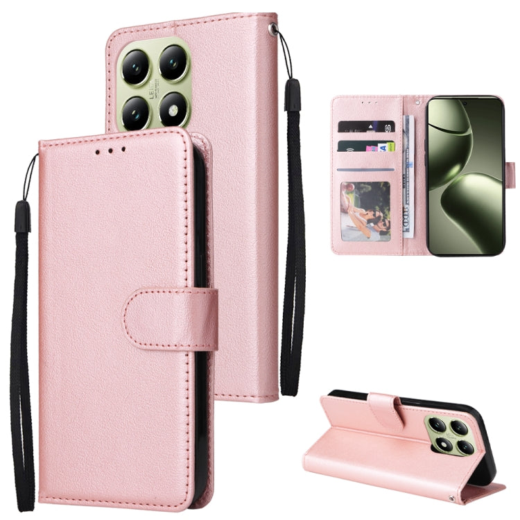 3-Card Slots Multifunctional Leather Phone Case, For Xiaomi 17T Pro 5G, For Xiaomi 17T 5G, For Xiaomi 15T Pro, For Xiaomi 15T, For Xiaomi Poco C75 4G, For Xiaomi 14T Pro