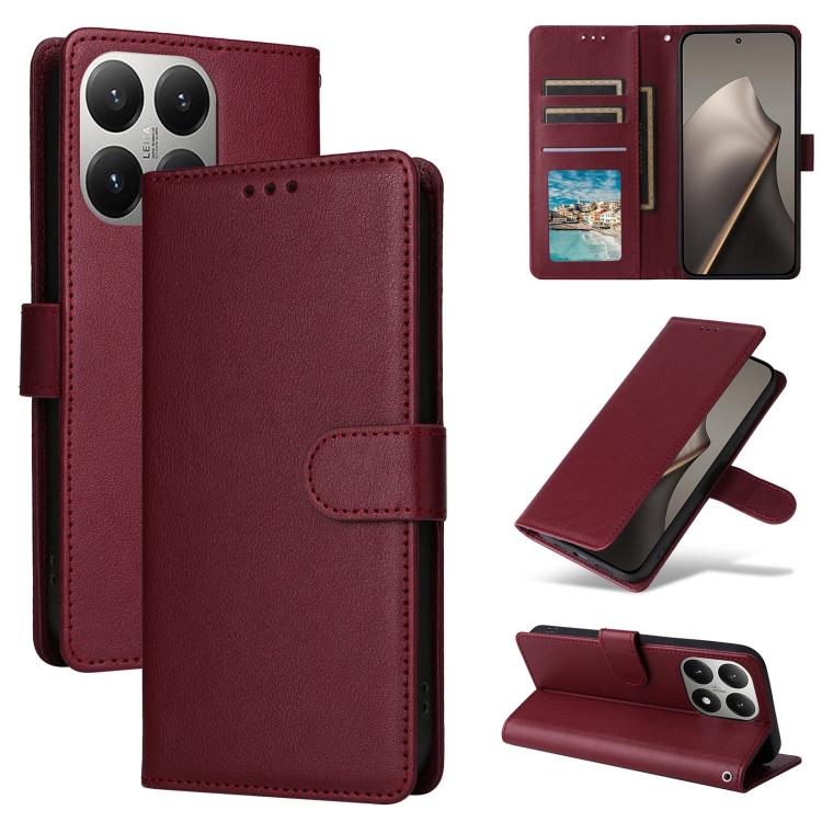 3-Card Slots Multifunctional Leather Phone Case, For Xiaomi 17T Pro 5G, For Xiaomi 17T 5G, For Xiaomi 15T Pro, For Xiaomi 15T, For Xiaomi Poco C75 4G, For Xiaomi 14T Pro