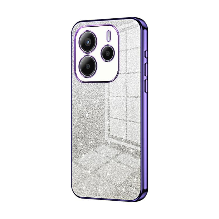Gradient Glitter Powder Electroplated Phone Case, For Redmi K80 Pro, For Redmi K80, For Redmi Note 14 4G 163.25mm