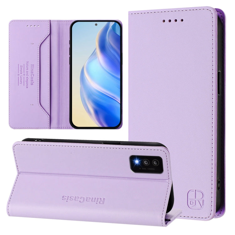 RC01 Dual-Folded Magnetic Suction RFID Leather Phone Case, For TCL Stylus 5G, For TCL 303, For TCL 30T / T603DL, For TCL 30Z / T602DL, For TCL 30 4G / 30 5G / 30+, For TCL 30 SE, For TCL 30 XE 5G, For TCL 20 R 5G