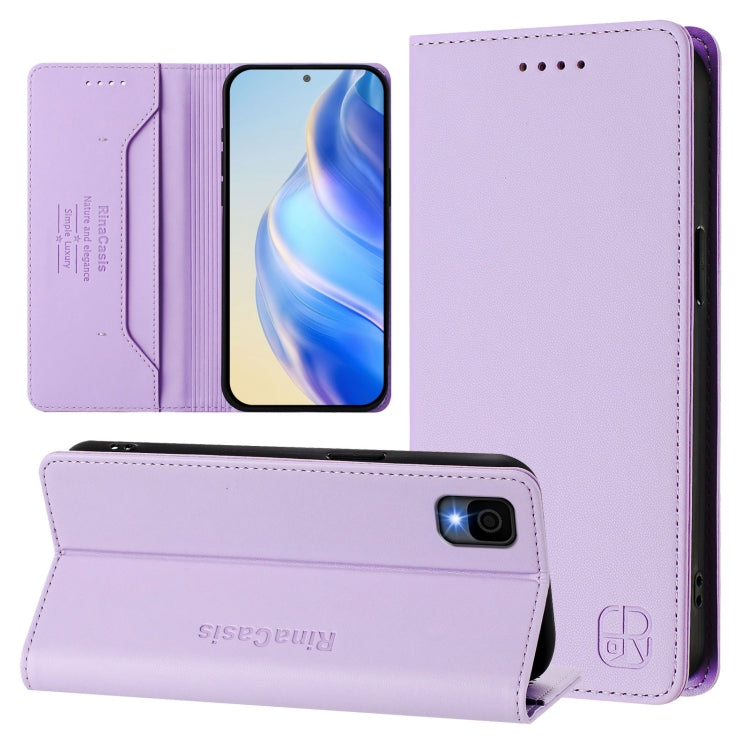 RC01 Dual-Folded Magnetic Suction RFID Leather Phone Case, For TCL Stylus 5G, For TCL 303, For TCL 30T / T603DL, For TCL 30Z / T602DL, For TCL 30 4G / 30 5G / 30+, For TCL 30 SE, For TCL 30 XE 5G, For TCL 20 R 5G