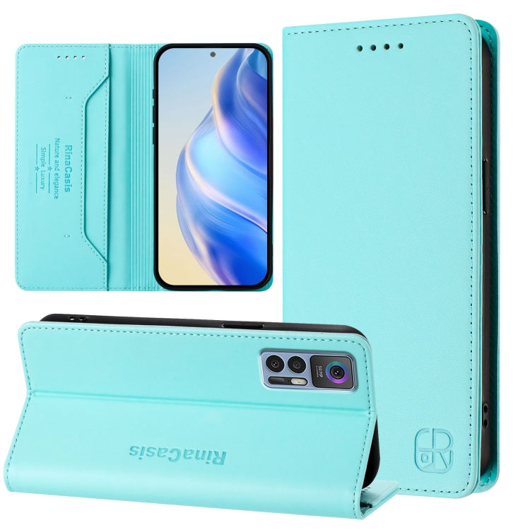 RC01 Dual-Folded Magnetic Suction RFID Leather Phone Case, For TCL Stylus 5G, For TCL 303, For TCL 30T / T603DL, For TCL 30Z / T602DL, For TCL 30 4G / 30 5G / 30+, For TCL 30 SE, For TCL 30 XE 5G, For TCL 20 R 5G