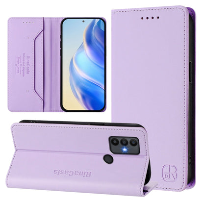 RC01 Dual-Folded Magnetic Suction RFID Leather Phone Case, For TCL Stylus 5G, For TCL 303, For TCL 30T / T603DL, For TCL 30Z / T602DL, For TCL 30 4G / 30 5G / 30+, For TCL 30 SE, For TCL 30 XE 5G, For TCL 20 R 5G