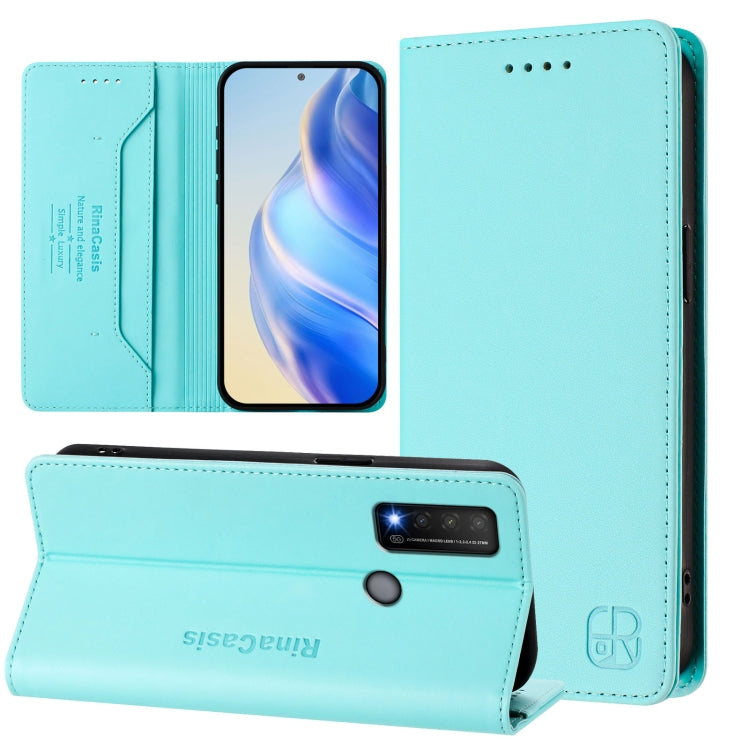 RC01 Dual-Folded Magnetic Suction RFID Leather Phone Case, For TCL Stylus 5G, For TCL 303, For TCL 30T / T603DL, For TCL 30Z / T602DL, For TCL 30 4G / 30 5G / 30+, For TCL 30 SE, For TCL 30 XE 5G, For TCL 20 R 5G