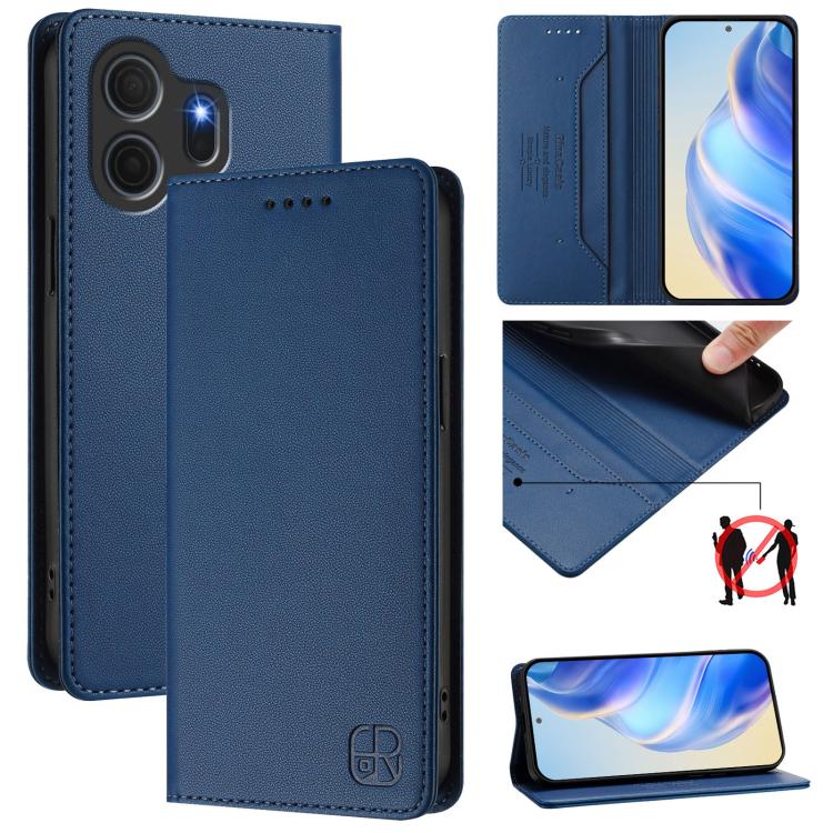 RC01 Dual-Folded Magnetic Suction RFID Leather Phone Case, For TCL K70 Power 4G / K70 4G, For TCL NxtPaper 70 Pro 5G, For TCL K33 5G / K32 5G, For TCL 60 NxtPaper, For TCL 605 / 60 SE, For TCL 50 5G / XE Nxtpaper 5G / XE 5G, For TCL 50 Pro NxtPaper    ...