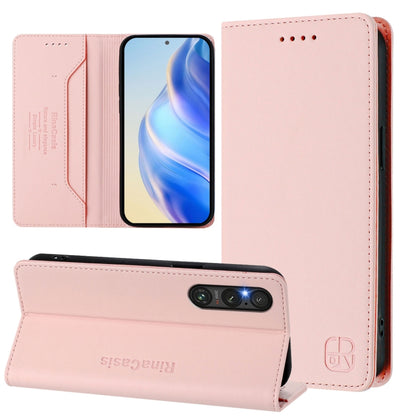 RC01 Dual-Folded Magnetic Suction RFID Leather Phone Case, For Sony Xperia 1 VIII, For Sony Xperia 10 VI 2024, For Sony Xperia 1 VI 2024, For Sony Xperia 5 VI 2024, For Sony Xperia 5 V, For Sony Xperia 1 V 2023, For Sony Xperia 10 V 2023               ...