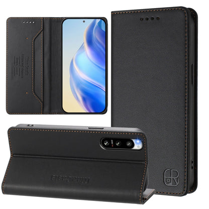RC01 Dual-Folded Magnetic Suction RFID Leather Phone Case, For Sony Xperia 1 VIII, For Sony Xperia 10 VI 2024, For Sony Xperia 1 VI 2024, For Sony Xperia 5 VI 2024, For Sony Xperia 5 V, For Sony Xperia 1 V 2023, For Sony Xperia 10 V 2023               ...