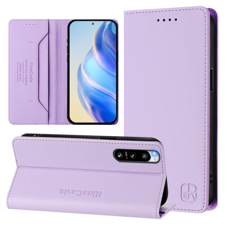 RC01 Dual-Folded Magnetic Suction RFID Leather Phone Case, For Sony Xperia 1 VIII, For Sony Xperia 10 VI 2024, For Sony Xperia 1 VI 2024, For Sony Xperia 5 VI 2024, For Sony Xperia 5 V, For Sony Xperia 1 V 2023, For Sony Xperia 10 V 2023               ...