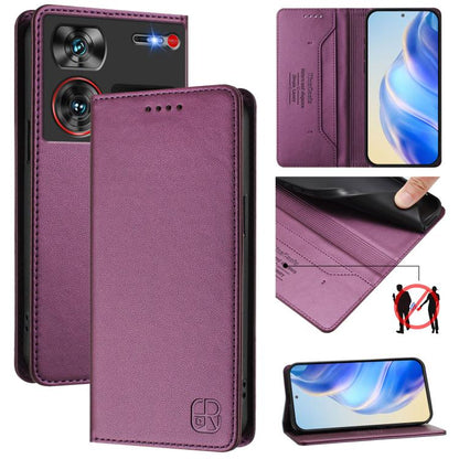 RC01 Dual-Folded Magnetic Suction RFID Leather Phone Case, For ZTE Blade V60 Vita / V60 Design, For ZTE Blade A75 5G / Nubia Focus 5G, For ZTE Blade A75 4G, For ZTE Blade A35 / A55, For ZTE Blade V60 4G / Axon 60 4G, For ZTE Nubia Z60 Ultra            ...