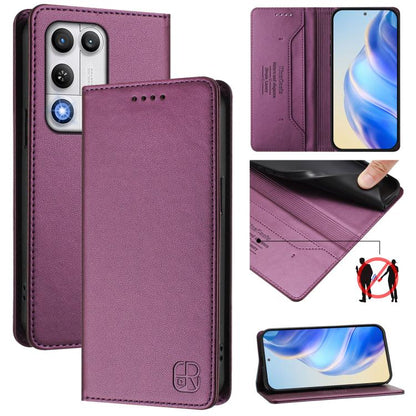 RC01 Dual-Folded Magnetic Suction RFID Leather Phone Case, For ZTE nubia Neo 5 5G, For ZTE nubia Neo 5 GT 5G, For ZTE Nubia P7 Pro / Optus X Value 5G, For ZTE Nubia P9 Pro / Optus X Pro 2 5G, For ZTE nubia RedMagic 11 Air                               ...