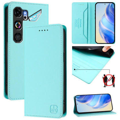 RC01 Dual-Folded Magnetic Suction RFID Leather Phone Case, For ZTE nubia Neo 5 5G, For ZTE nubia Neo 5 GT 5G, For ZTE Nubia P7 Pro / Optus X Value 5G, For ZTE Nubia P9 Pro / Optus X Pro 2 5G, For ZTE nubia RedMagic 11 Air                               ...