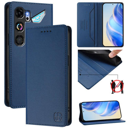 RC01 Dual-Folded Magnetic Suction RFID Leather Phone Case, For ZTE nubia Neo 5 5G, For ZTE nubia Neo 5 GT 5G, For ZTE Nubia P7 Pro / Optus X Value 5G, For ZTE Nubia P9 Pro / Optus X Pro 2 5G, For ZTE nubia RedMagic 11 Air                               ...