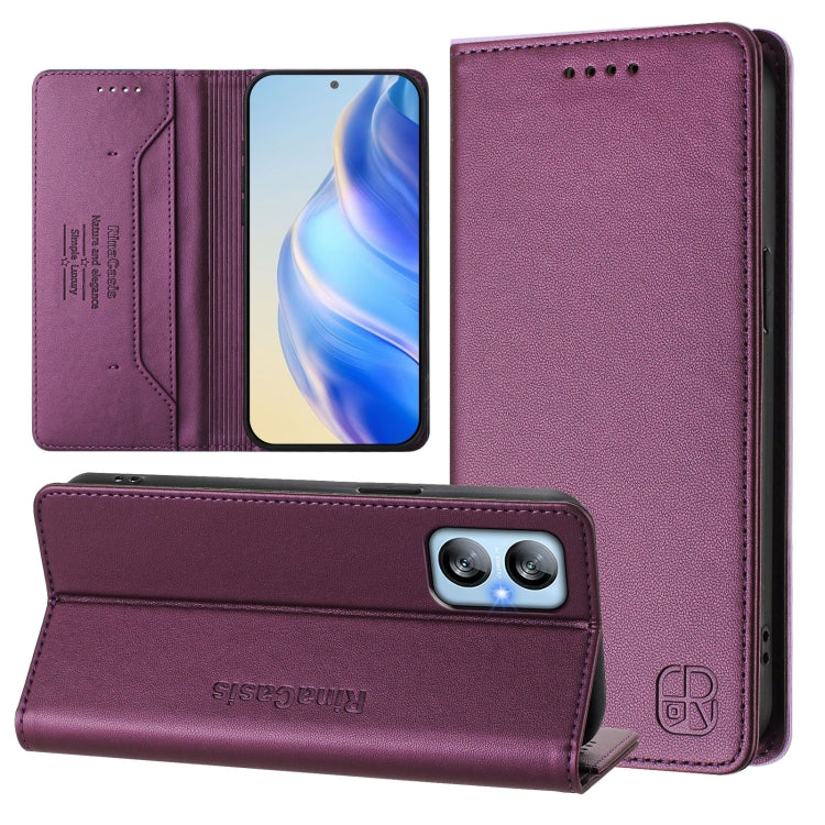 RC01 Dual-Folded Magnetic Suction RFID Leather Phone Case, For Blackview A52 / A52 Pro, For Blackview A53