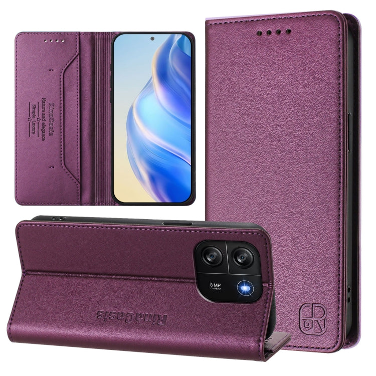 RC01 Dual-Folded Magnetic Suction RFID Leather Phone Case, For Blackview WAVE 7C, For Blackview WAVE 10, For Blackview Shark 6, For Blackview Oscal Tiger 13, For Blackview Shark 9, For Blackview Wave 8C, For Blackview Oscal Flat 2 / 2C                 ...