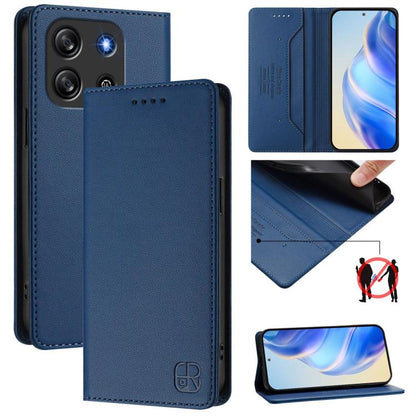RC01 Dual-Folded Magnetic Suction RFID Leather Phone Case, For Blackview WAVE 7C, For Blackview WAVE 10, For Blackview Shark 6, For Blackview Oscal Tiger 13, For Blackview Shark 9, For Blackview Wave 8C, For Blackview Oscal Flat 2 / 2C                 ...
