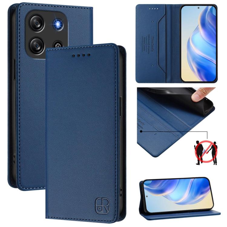 RC01 Dual-Folded Magnetic Suction RFID Leather Phone Case, For Blackview WAVE 7C, For Blackview WAVE 10, For Blackview Shark 6, For Blackview Oscal Tiger 13, For Blackview Shark 9, For Blackview Wave 8C, For Blackview Oscal Flat 2 / 2C                 ...