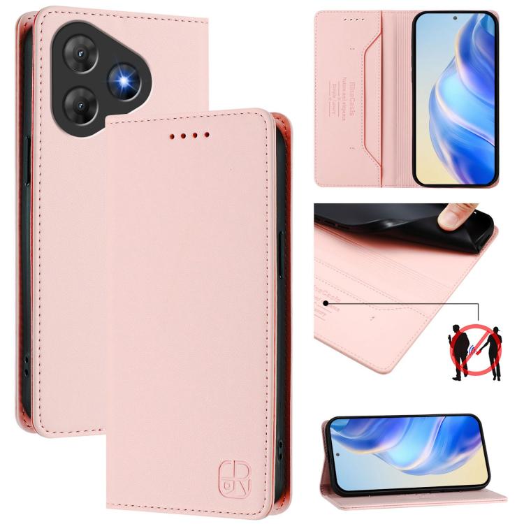 RC01 Dual-Folded Magnetic Suction RFID Leather Phone Case, For Blackview WAVE 7C, For Blackview WAVE 10, For Blackview Shark 6, For Blackview Oscal Tiger 13, For Blackview Shark 9, For Blackview Wave 8C, For Blackview Oscal Flat 2 / 2C                 ...