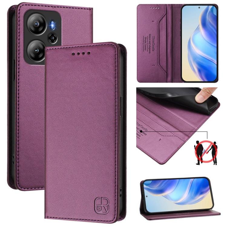 RC01 Dual-Folded Magnetic Suction RFID Leather Phone Case, For Blackview WAVE 7C, For Blackview WAVE 10, For Blackview Shark 6, For Blackview Oscal Tiger 13, For Blackview Shark 9, For Blackview Wave 8C, For Blackview Oscal Flat 2 / 2C                 ...