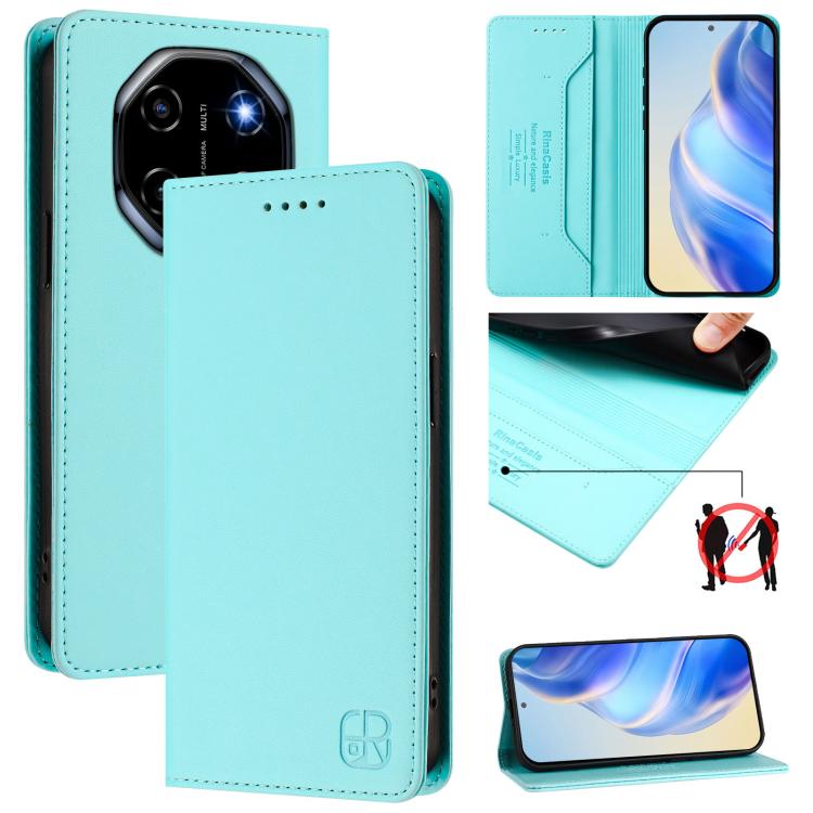 RC01 Dual-Folded Magnetic Suction RFID Leather Phone Case, For Blackview WAVE 7C, For Blackview WAVE 10, For Blackview Shark 6, For Blackview Oscal Tiger 13, For Blackview Shark 9, For Blackview Wave 8C, For Blackview Oscal Flat 2 / 2C                 ...