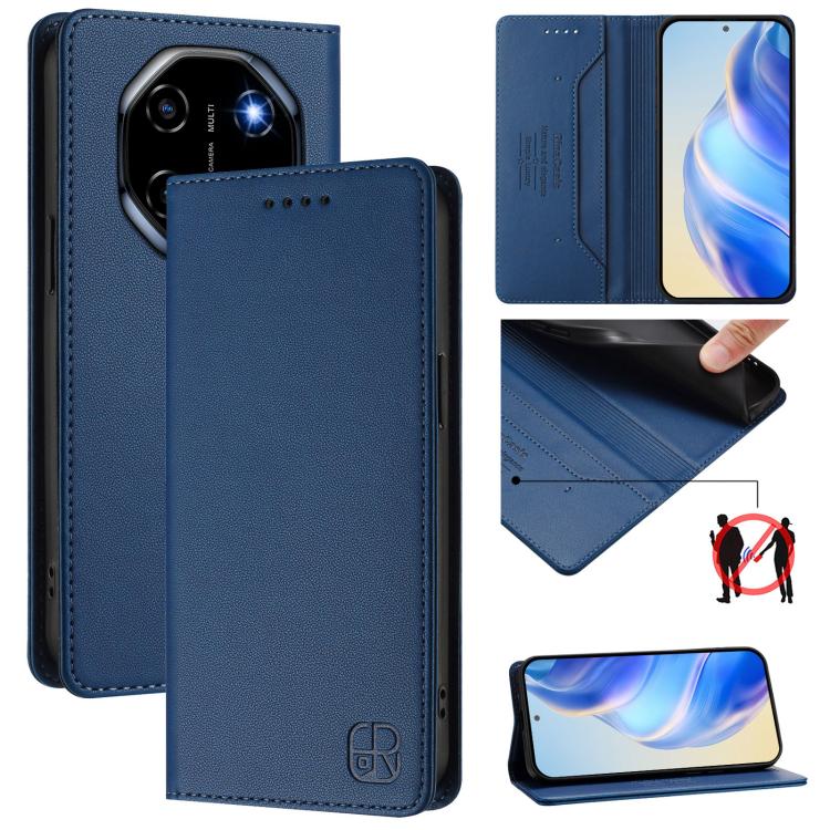 RC01 Dual-Folded Magnetic Suction RFID Leather Phone Case, For Blackview WAVE 7C, For Blackview WAVE 10, For Blackview Shark 6, For Blackview Oscal Tiger 13, For Blackview Shark 9, For Blackview Wave 8C, For Blackview Oscal Flat 2 / 2C                 ...